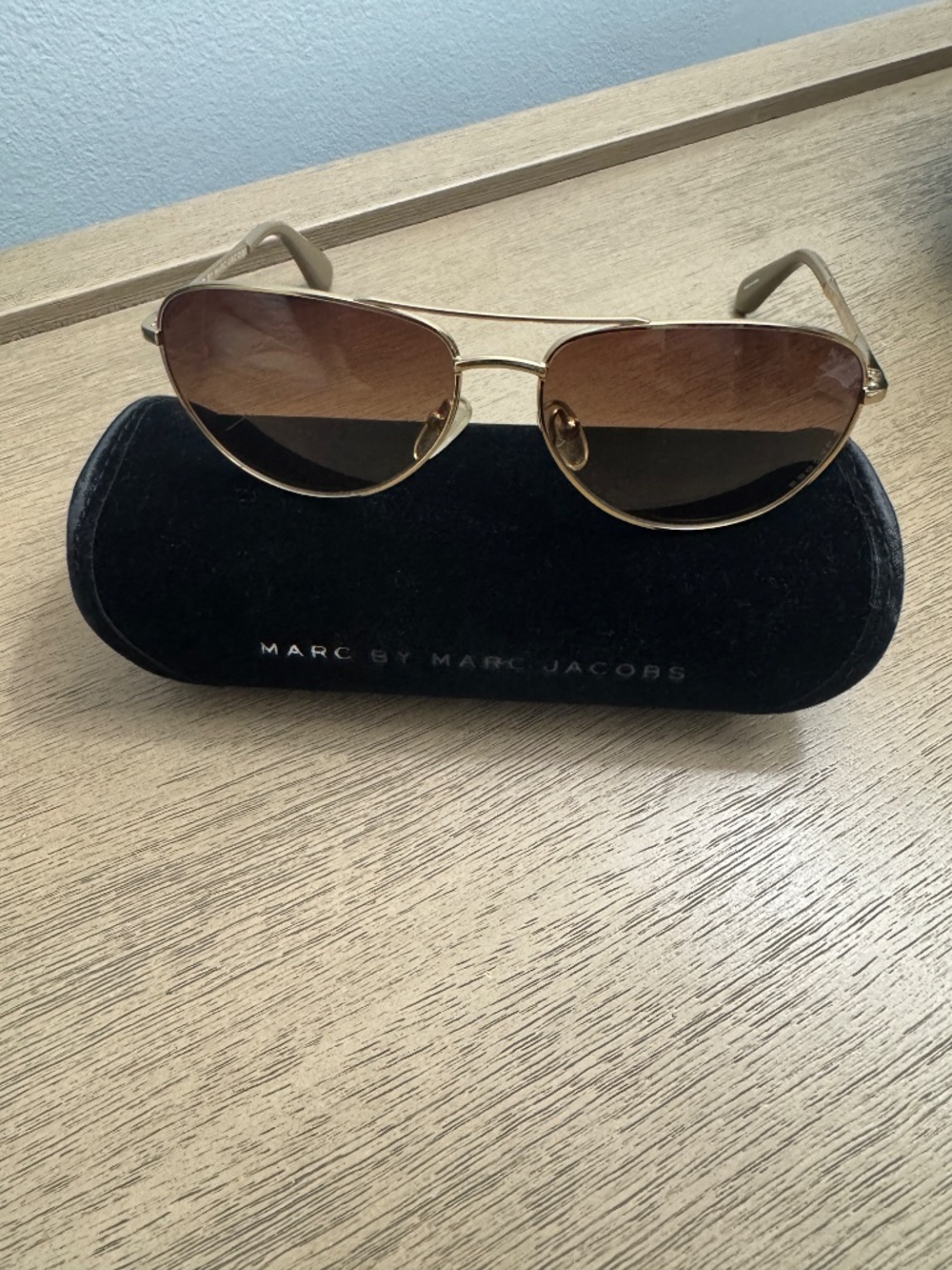 Marc by Marc Jacobs Gold Aviator Sunglasses